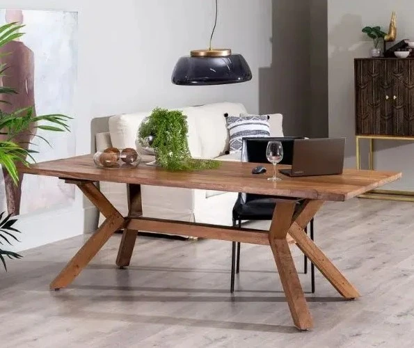 Mesa de comedor natural de madera Suar