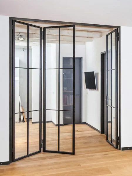 Abatible y plegables de cristal para dividir cocina y salón